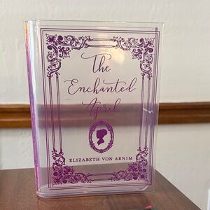 The Enchanted April Book with Purple Cover plastic vase